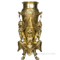 Estátua de vaso de Bronze dourado de luxo religiosa